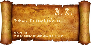 Mokos Krisztián névjegykártya